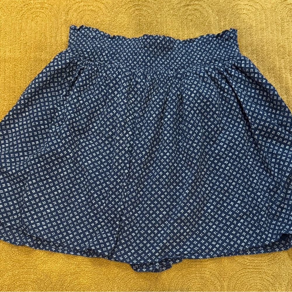 Old Navy Navy Blue Patterned Mini Skirt